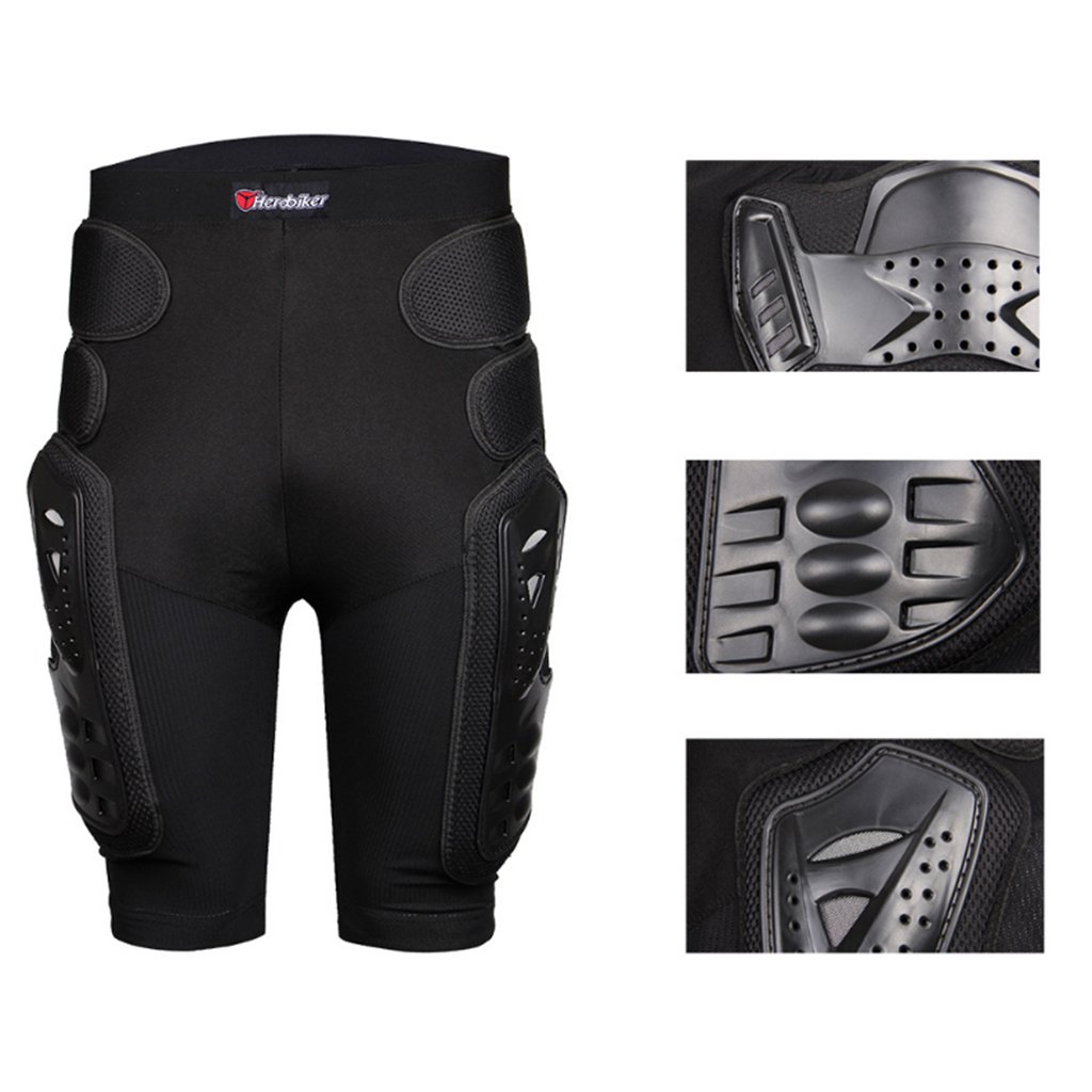 MagiDeal Protège-Hanche Short de Protecteur Armure de Hanches Jambes Respirant pour Moto Motard Motocross, Noir, M