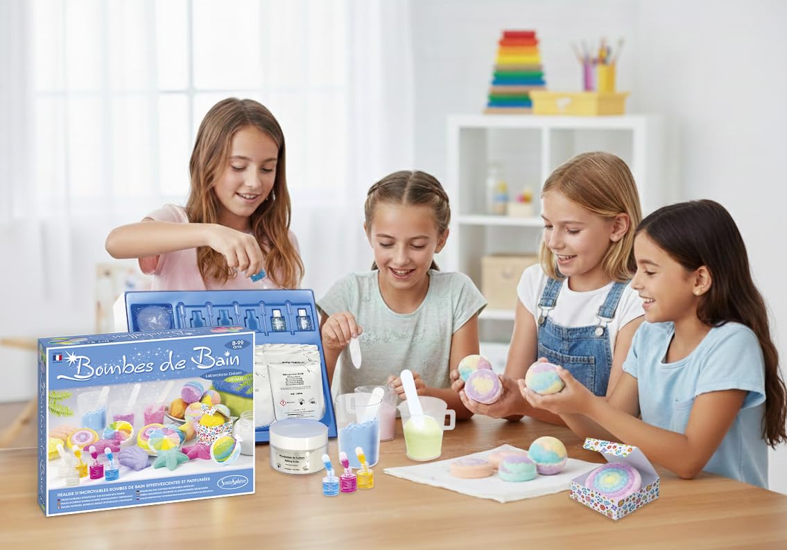 Sentosphère– Bombes de Bain - Création de bombes de bain parfumées ou galets effervescents - Kit DIY Cosmétique - Laboratoire Créatif et scientifique - Fille et Garçon -De 8 à 99 ans -Made in France
