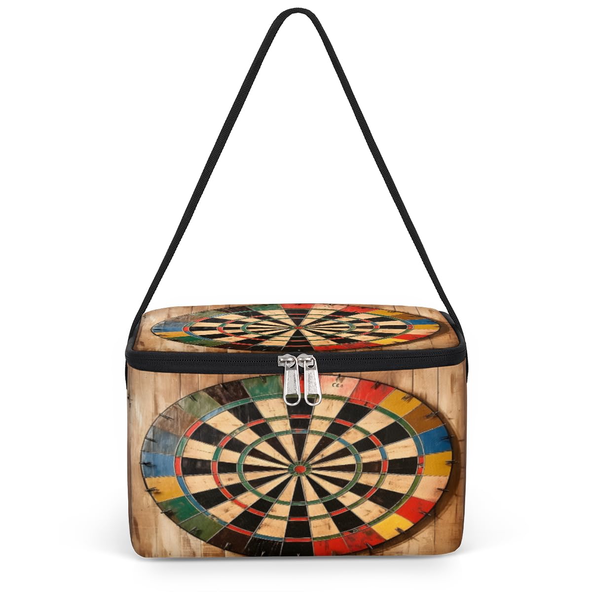 GzLeyigou Dart Turntable Lunch Bags for Women Men 9 Cans, Hot & Cold Food Delivery Bag Insulated Grocery Bag Insulated Lunch Box Cooler Bag for Office Work Picnic Beach