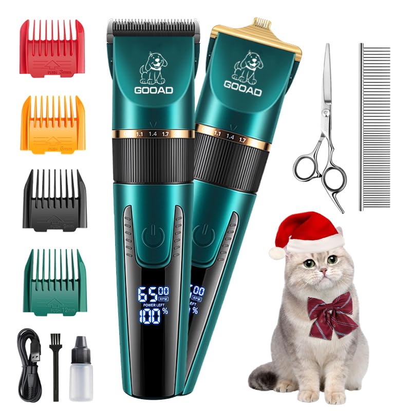 Pet Clippers for Matted Hair Cordless Cat Paw Trimmer for Grooming Low Noise Cat Shaver Thick Grooming Clippers for Long Hair Cats