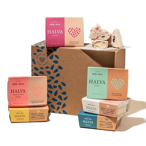 Seed + Mill - Juego de regalo de la biblioteca Halva - 6 cajas de 8 onzas de Halva incluyendo 5 de nuestras Halva más vendidas - Vegano, kosher y