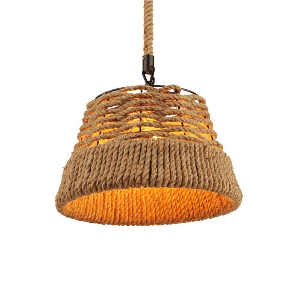 Corde de chanvre E27 tissé à la main pour suspension luminaire vintage rustique