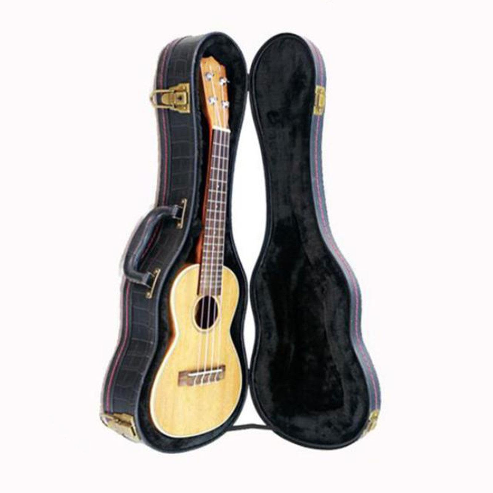 Ukulele Wasserdicht Aus Pu mit Praktischem Tragegriff Stabile Gitarrentasche Schutz Tragetasche für Ukulele Aufbewahrung für Reisen Out, Black 23inch