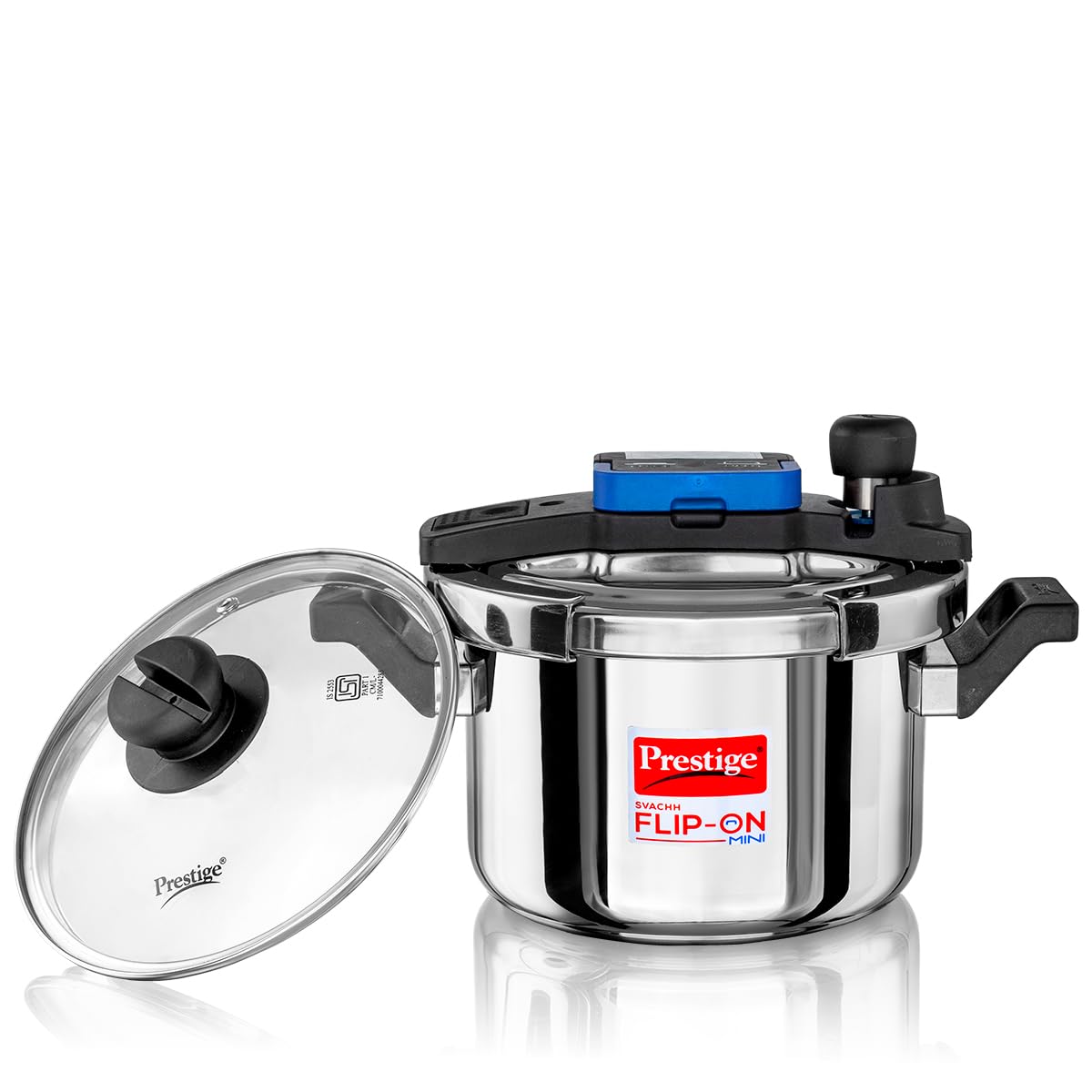 Prestige Svachh FLIP-ON Mini SS Pressure Cooker 18 cm-3 L with Glass Lid-picture-12