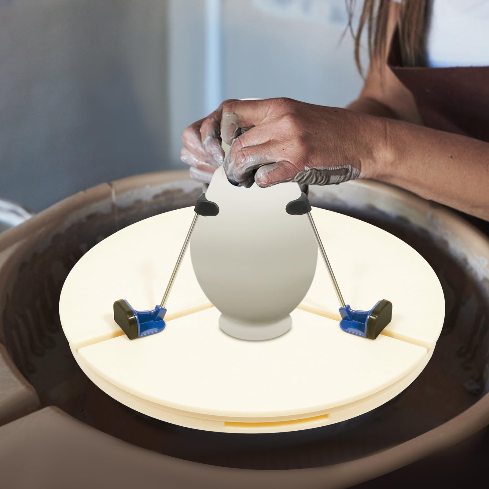 Pottery Trimming, Workshop di ceramica, strumento in ceramica, supporto regolabile con precisione, cinque piedi, antiscivolo, facile da pulire, stabile e leggero, per officina, scuola, fai da te