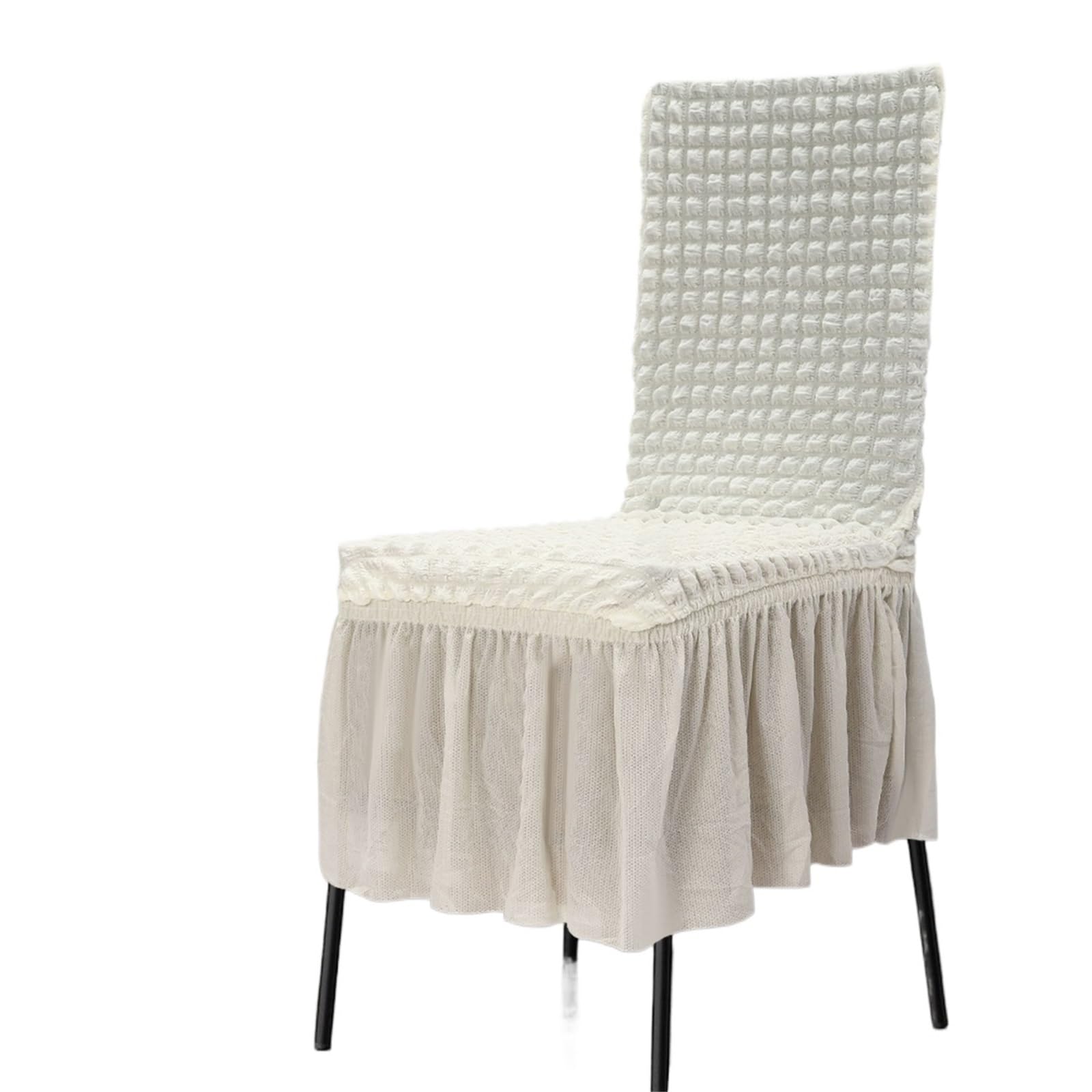Stuhlhussen 6-teilige Stuhlhussen mit Rock for Hochzeiten, Stretch-Stuhlhussen, Stretch-Stuhlhussen mit Rock(Beige)