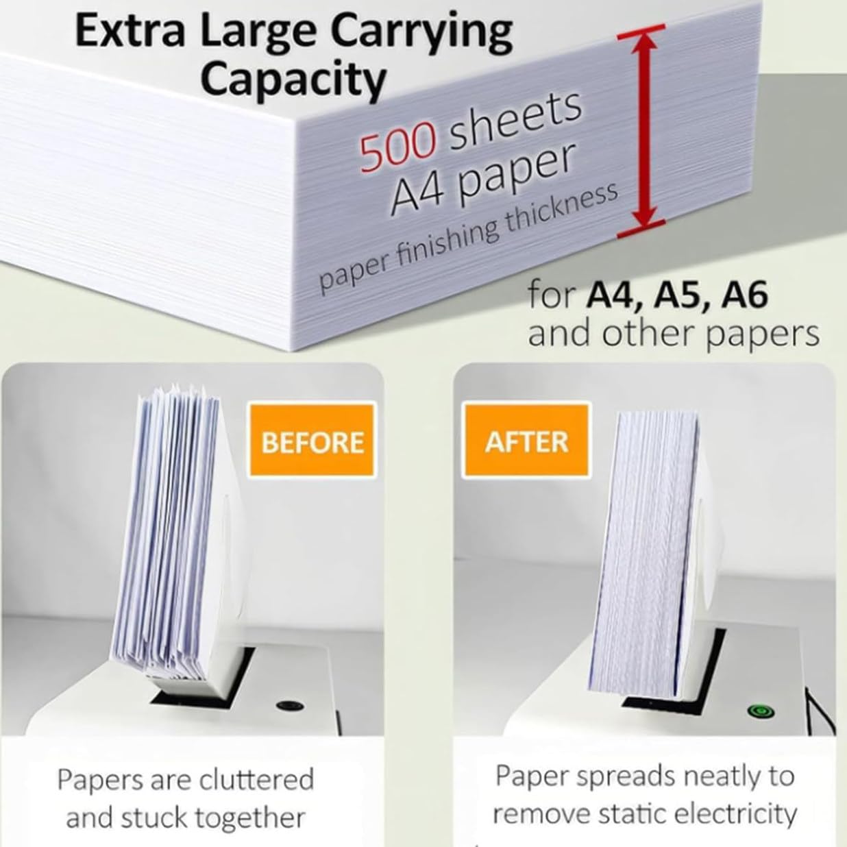 Macchina Automatica per la Finitura della Carta, soffiaggio ad Alta velocità 2800 Giri/min, agitatore per Carta, allineamento in 3 Secondi, Alimentatore da Tavolo per Carta A4/A5/A6