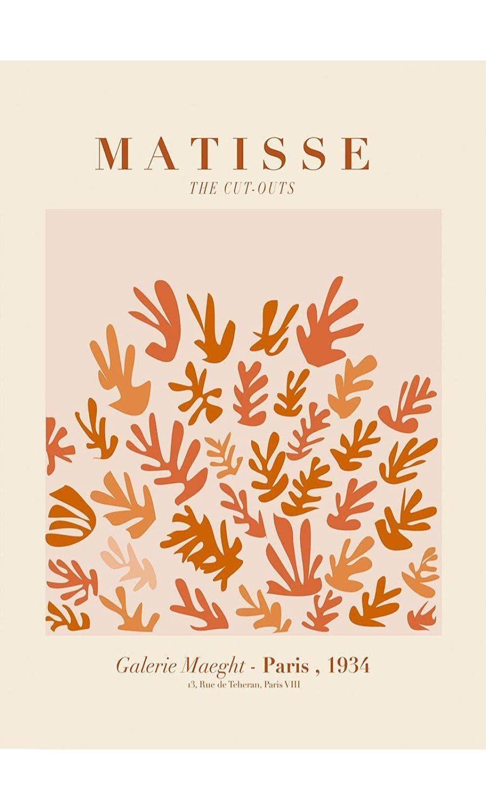 Orange Leaves by Matisse Poster - 50x70 cm