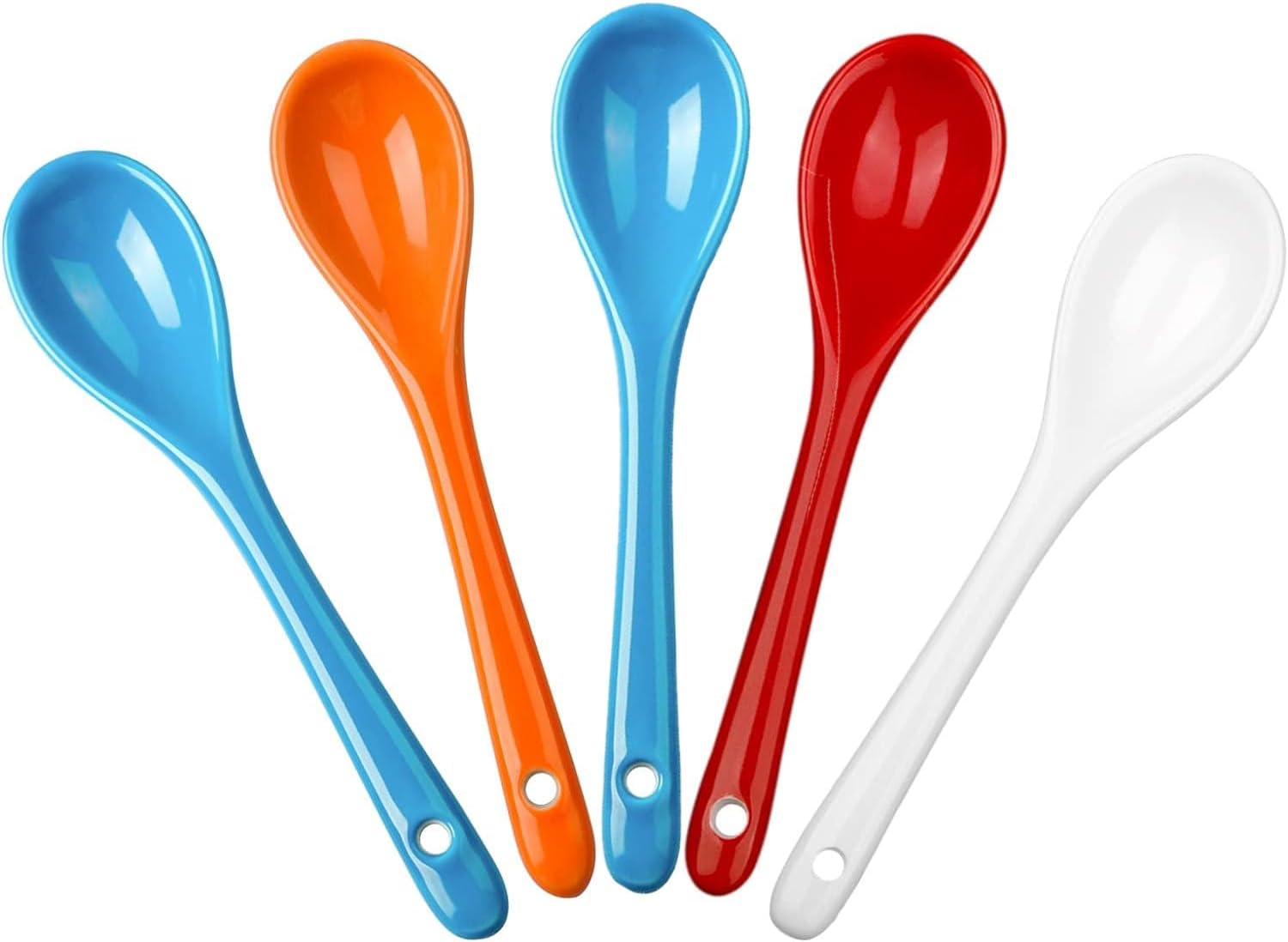 AKOAK 5 "Ceramic Egg Spoon, Ceramic Soup Spoons Porcelain