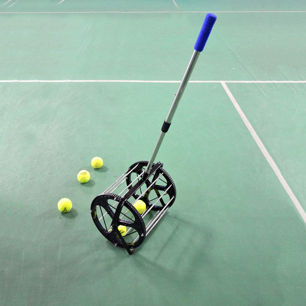 BESPORTBLE 55 Recolector De De Tenis Recogedor Tenis Superior Camioneta Deportiva Recogedor Cestas Balones Deportivos Embudos Nylon con Ruedas Selector