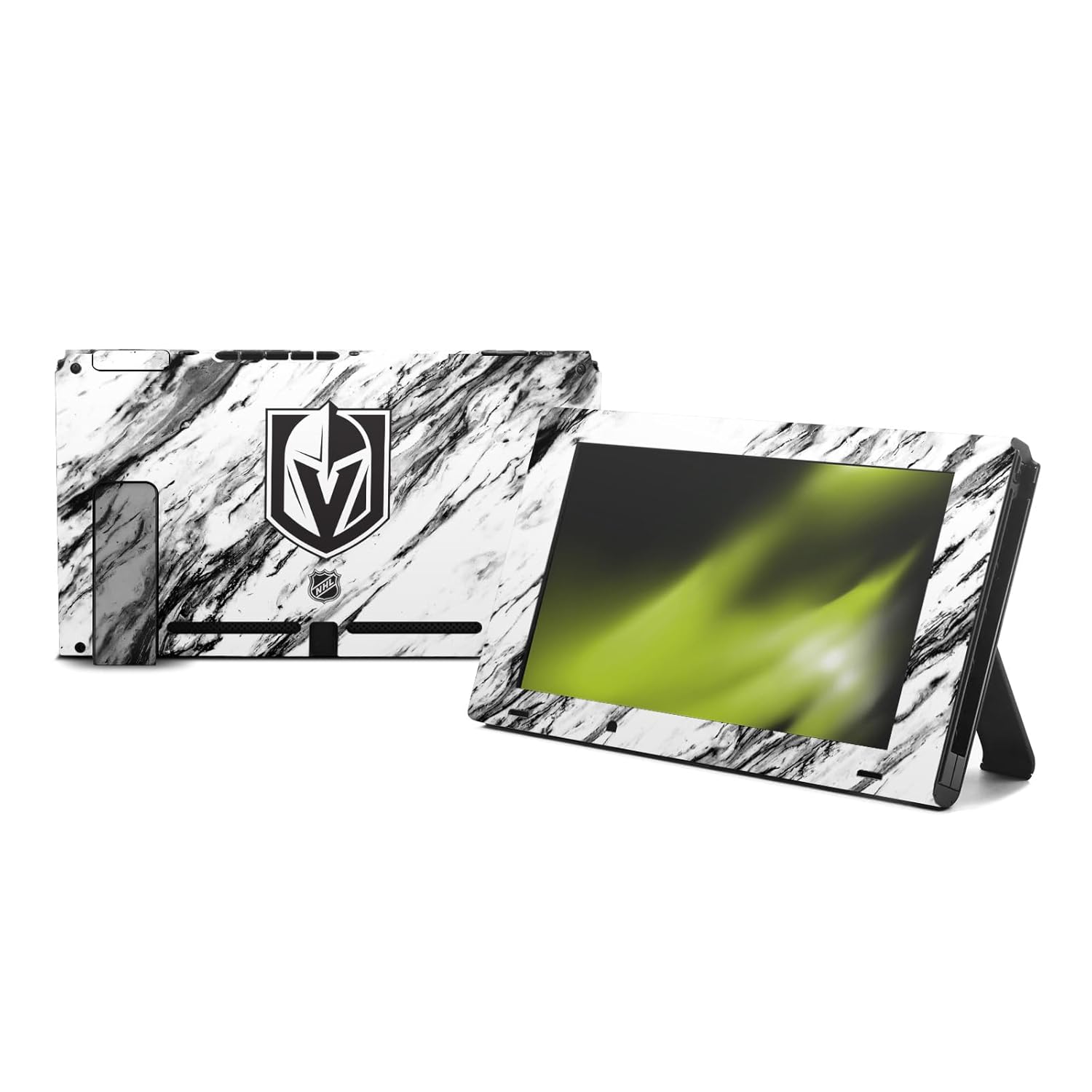 Head Case Designs Officially Licensed NHL Marble Vegas Golden Knights Vinyl Sticker Gaming Skin Decal Cover Compatible With Nintendo Switch Console & Dock & Joy-Con Controller Bundle