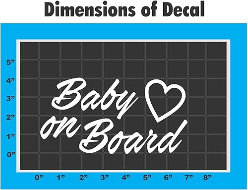 Miniatura 2 de Sticker Connection Calcomanía de vinilo con diseño de corazón de bebé a bordo para automóvil, camión, ventana, laptop, 3.6 x 7 pulgadas (blanco)