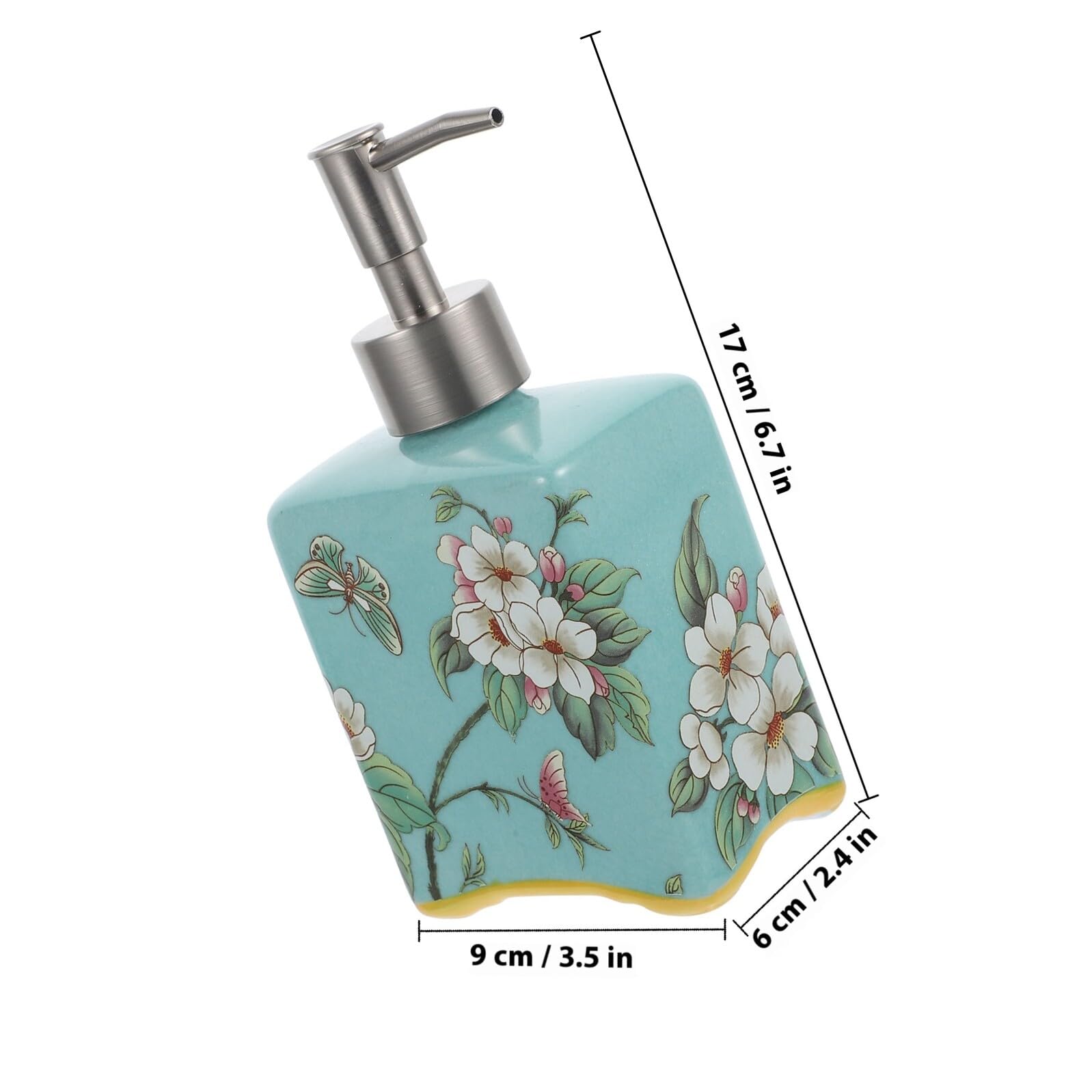Keramischer Lotion Spender mit Pumpe Nachfüllbarer Seifenspender für Badezimmer und Shampoo Vintage Design in Fruchtgrün Praktisch und Einfach zu Bedienen