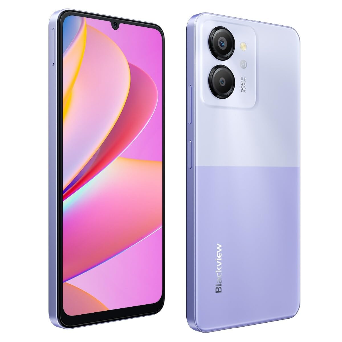 blackview color 8 smartphone purple con fotocamera 50mp e batteria 6000mah