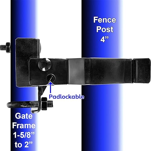 Miniatura 7 de 2-38" Brazo fuerte solo puerta pestillo (negro)