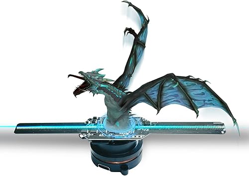 Missyou Proyector 3DHologramFan 5.5 pulgadas Wi-Fi LED holográfico HD LED árbol de Navidad holográfico para publicidad de Halloween, eventos,