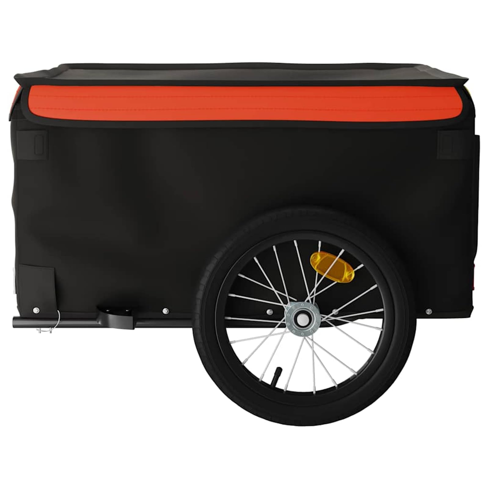Fahrradanhänger 45kg Eisen Schwarz/Orange | Robustes Eisengestell, 45kg Tragkraft, ideal für schwere Lasten