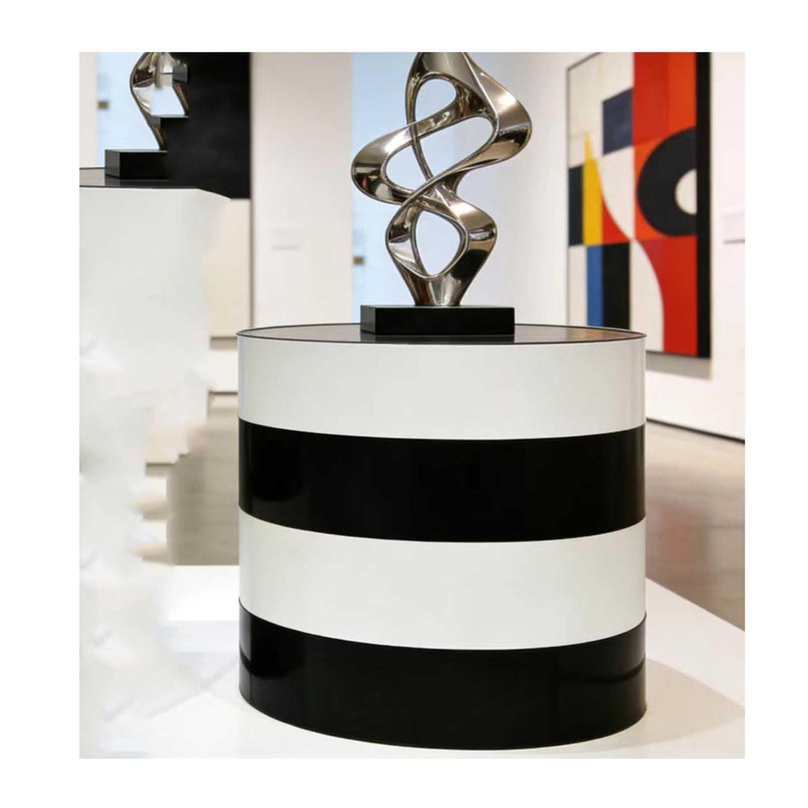 Expositor Cilindro, Columna Pedestal de Madera para Escaparate Galería Arte y Fiesta Boda, Peana Redonda Soporta 100kg(40X90CM)