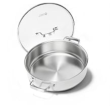 COOKER KING 5Qt Saute Pan w/Lid, Stainless Steel Braiser, Chicken fryer
