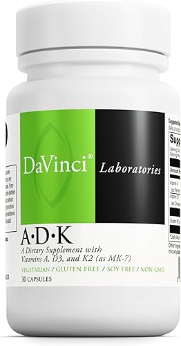 Miniatura 6 de Davinci Labs ADK - Suplemento dietético para apoyar la estructura ósea la salud cardíaca y la función inmunológica con vitamina A vitamina D3 5000