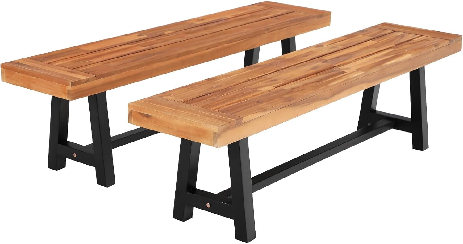 Amazon.com: Sophia & William Outdoor Bench Garden Bench Wood 63", Patio Dining Bench ...