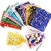 ENNIYU 100 Pieces Moon Star Organza Bags, 4x6â€œ Mixed Color Christmas Wedding Favors Gift Drawstring Bags Jewelry Pouches Candy Mesh Pouches