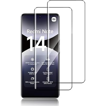 3D Screen Protector for Xiaomi Redmi Note 14 Pro/14 Pro+ 4G/5G for Tempered Glass Pack of 2 Tempered Glass Protective Film 9H Screen Protector Ultra Clear Protective Glass 3D Screen Protector