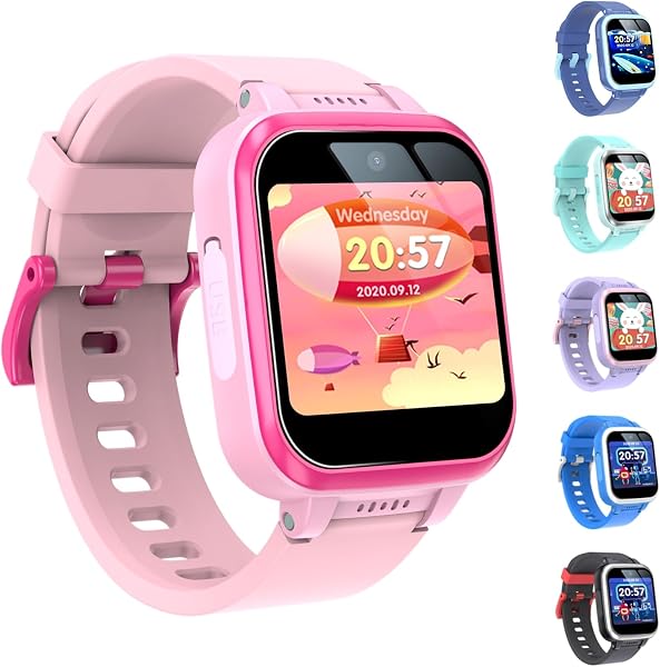キッズ 腕時計 スマートウォッチ kids watch 女の子 おもちゃ 男の子 おもちゃ スマートウォッチ 腕時計 6歳 7歳 8歳 誕生日プレゼント自撮りカメラ ゲーム 音楽 録画録音 入園入学祝い 女の子 男の子 おもちゃ クリスマス 誕生日 プレゼント 小学生 子供 ギフト 人気 (ピンク 8G) - 1