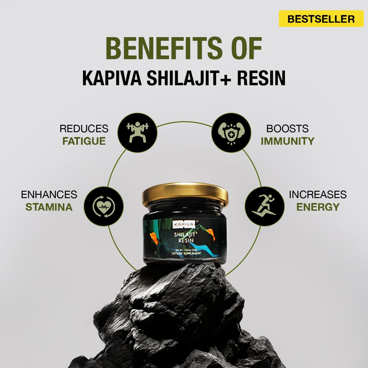 Kapiva Organic Himalayan Shilajit Resin Plus-500mg | Ultra Pure, Golden Grade, 80+ Trace Mineral, Fulvic Acid, Lab Tested | Ashwagandha & Turmeric for Extra Energy | Focus & Immunity | For Men & Women — Amazon image 3