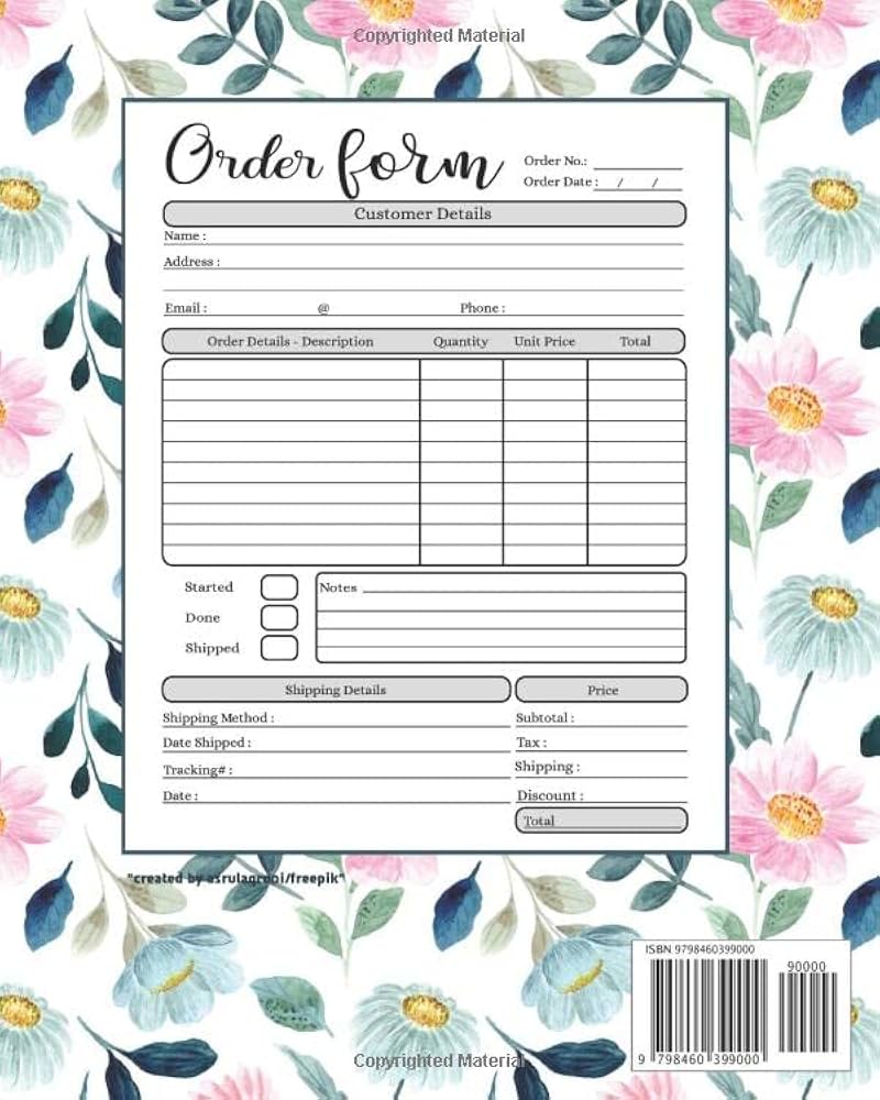 amazon-com-order-book-order-forms-for-small-business-notebook-order-forms-for-small-business-purchases-sales-record-size-8-x-10-inches-9798460399000-josephine-sales-log-books for Small Business Free Printable Order Forms Amazon.com: Order Book: order forms for small business notebook | order forms for small business | Purchases Sales Record | size 8 x 10 inches: 9798460399000: Josephine sales log: Books for Small Business Free Printable Order Forms
