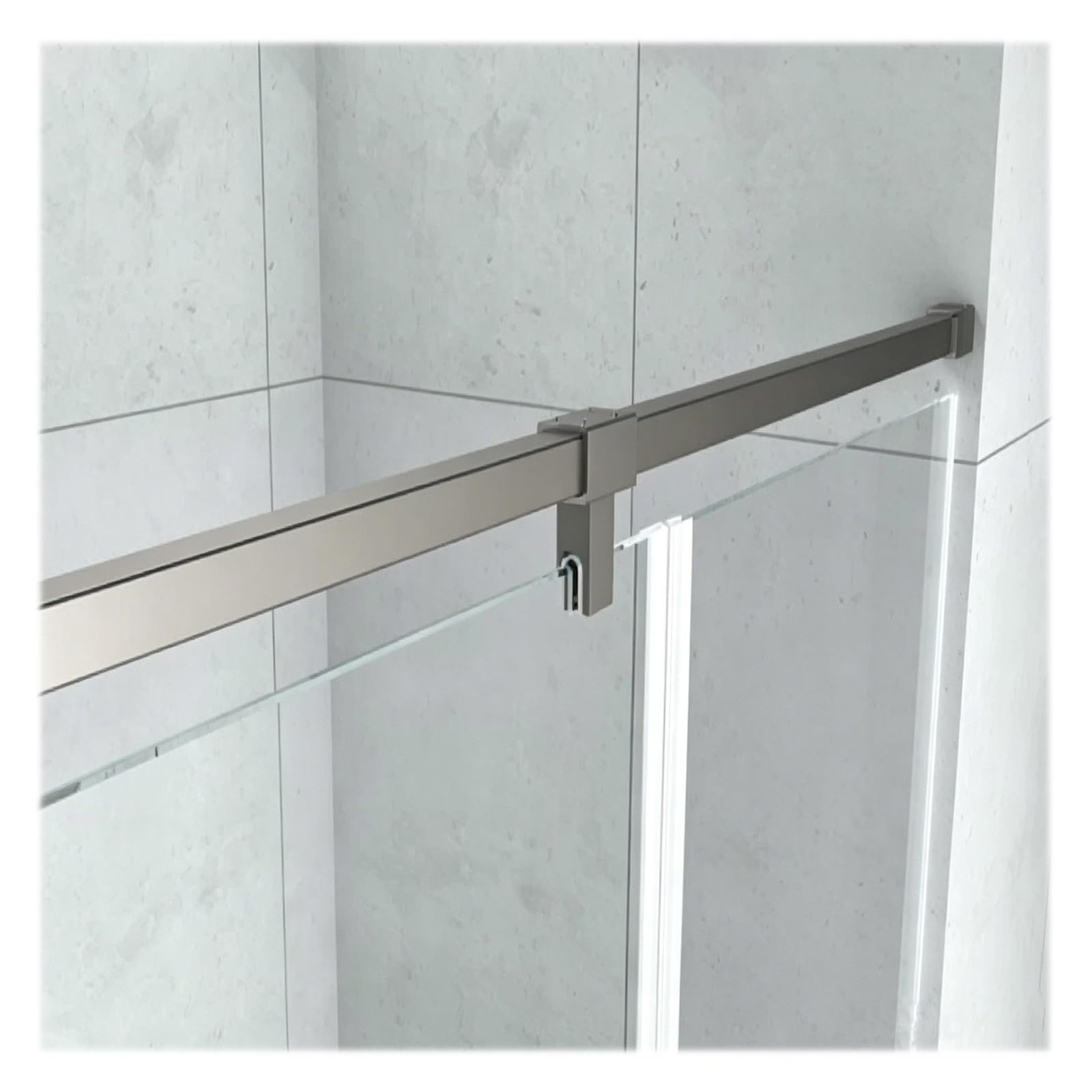 Barre stabilisatrice pour paroi de douche robuste et recoupable de 200cm gris mat