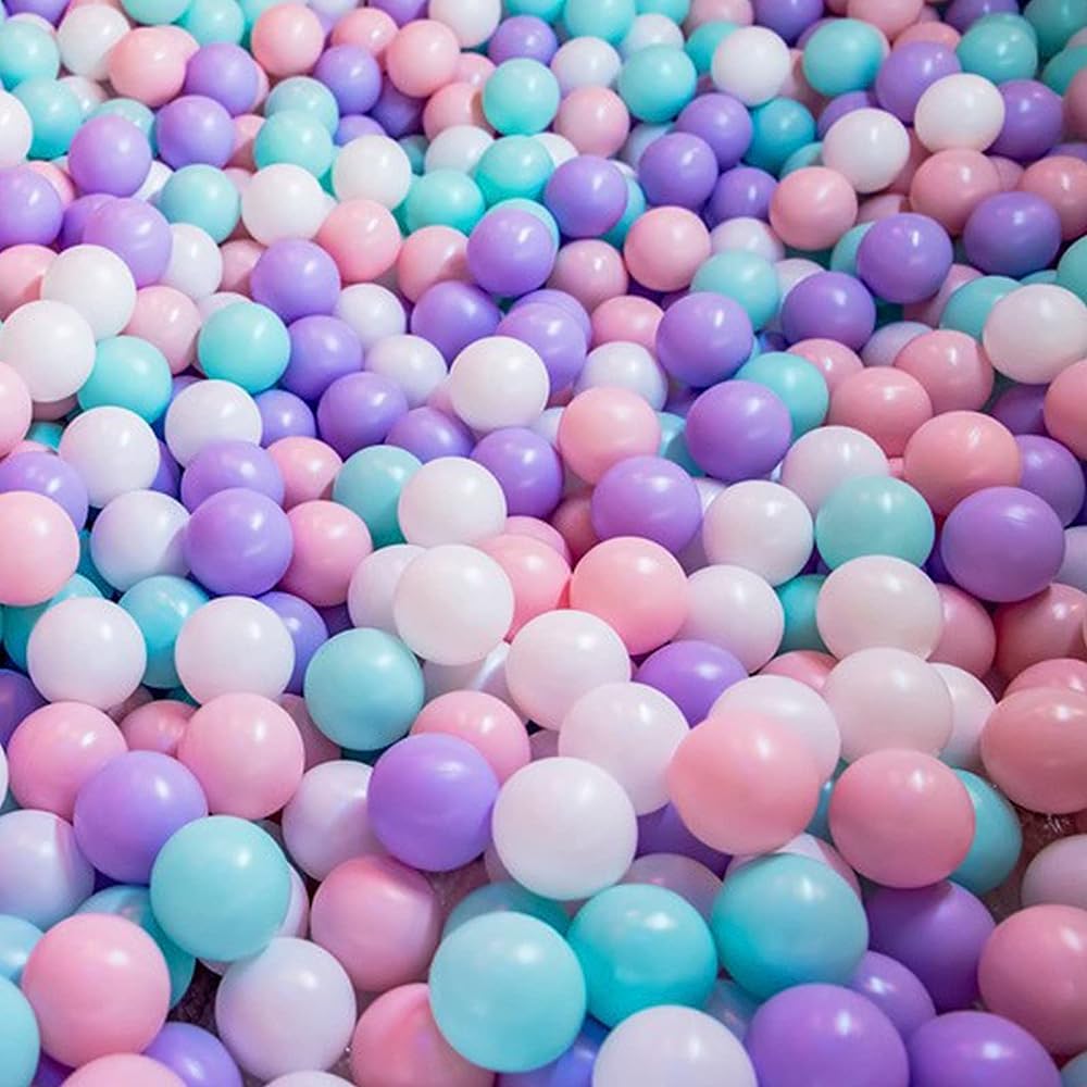 Ball Pit Balls 1000 Count for Kids, 2.2inch Children Crush-Proproof Plastic Balls for Ball Pit with 4 Bright Colors, Safe and Non-Toxic, BPA Free, Baby Toddler Pit Balls with Storage Net Bag (Purple)