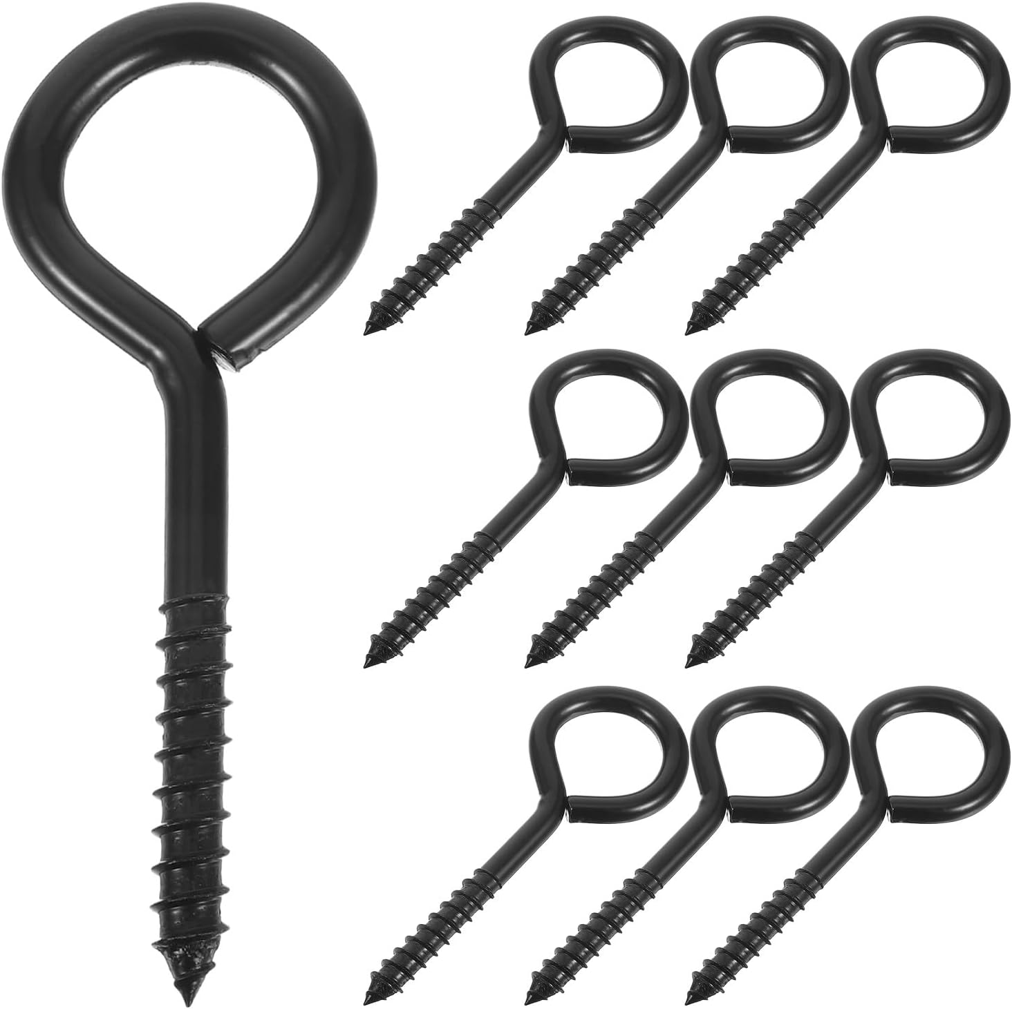 10pcs Screw in Eyes Hooks - M10 Self Tapping Metal Eyelet Screw Hooks Threaded Hardware Components - Ceiling Eyes Bolts for Hanging DIY Projects