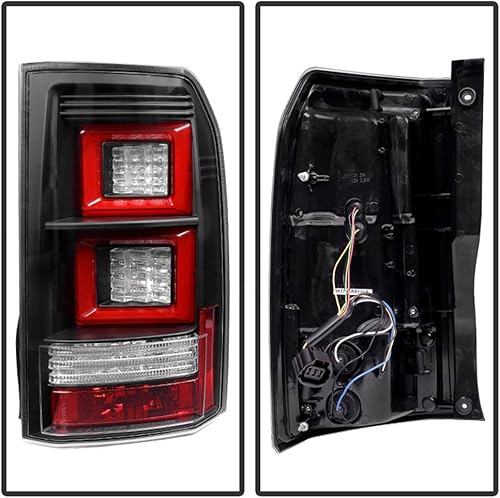 Miniatura 2 de ACANII - Para 2010-2014 Land Rover Discovery IV 4 LR4 luces traseras LED negras luces traseras luces traseras par conductor y lado del pasajero