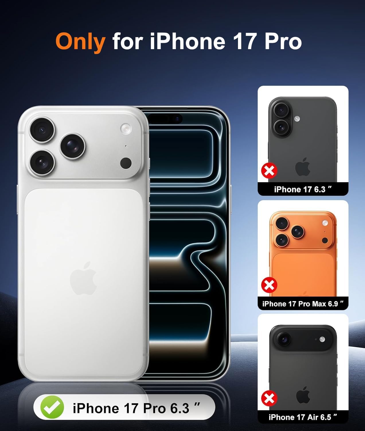 for iPhone 17 Pro Case [Compatible with MagSafe] [Shockproof] [Dropproof] [with 2X HD Screen Protector ] Heavy Duty Protection Phone Case Cover for iPhone 17 Pro 6.3 inch (Black) - Image 2