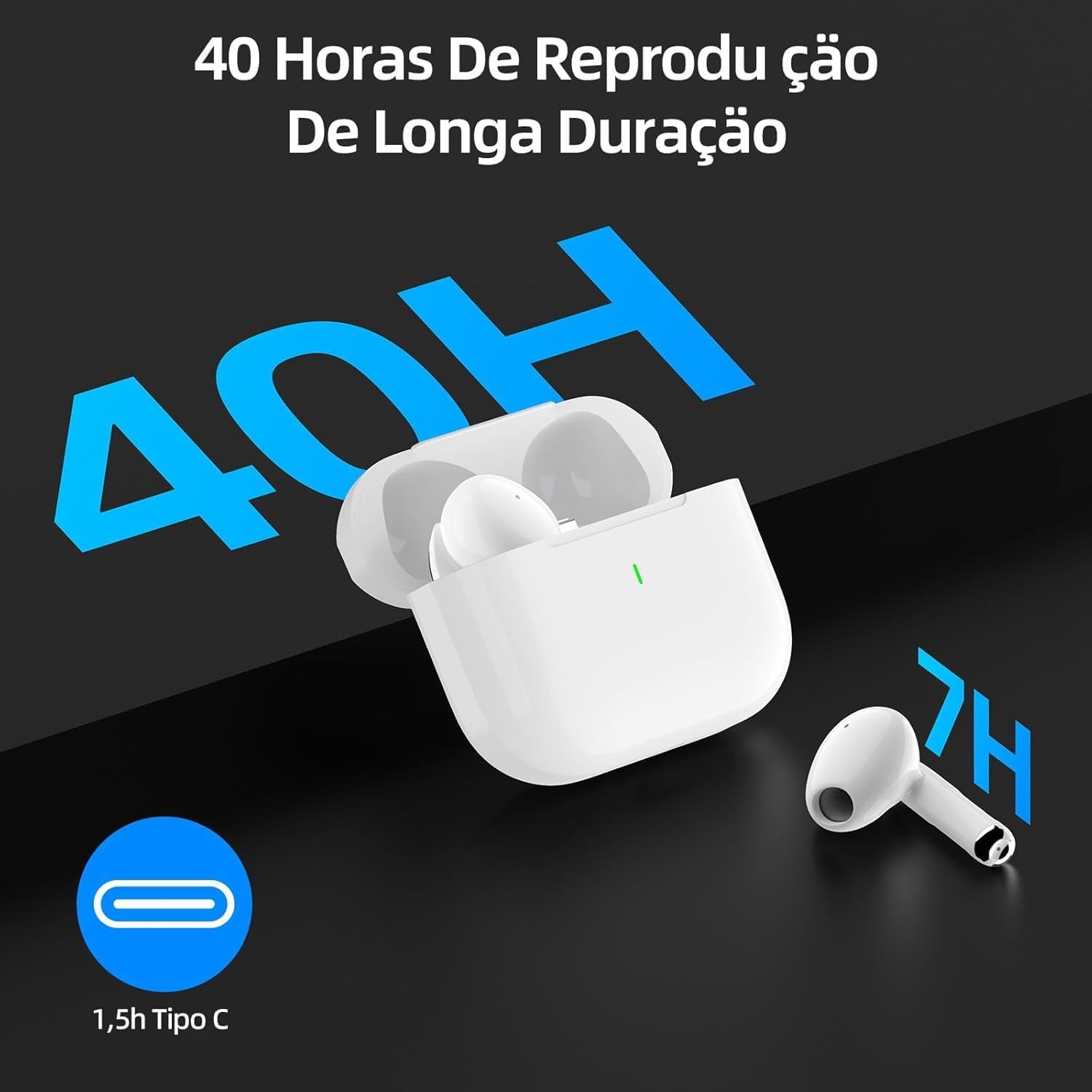 Fone de Ouvido Bluetooth 5.3, Tipo USB C Fone de Ouvido Sem Fio Fone Sem Fio com Microfone, Fone Sem Fio Bluetooth À Prova D'água HiFi Com Cancelamento De Ruído e Energia para 40 Horas Totais 3 61G02UQfRlL. AC SL1500
