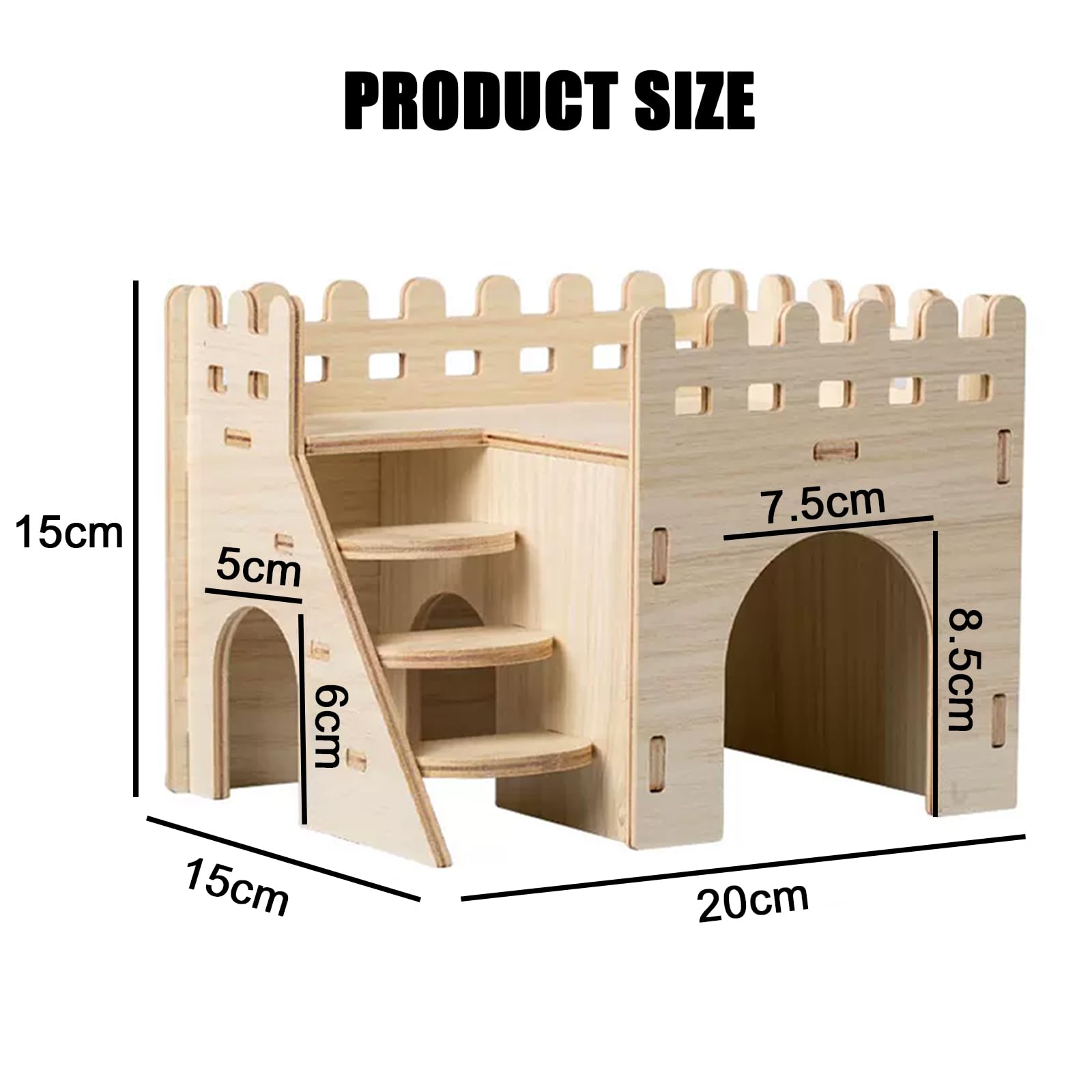TOKAYIFE Casa de hámster, cabaña de escondite de Animales pequeños para Mascotas de Madera, casa de Vida Natural para hámster Enano Gerbil Rat Chipmunk (MZ-119) — view 2