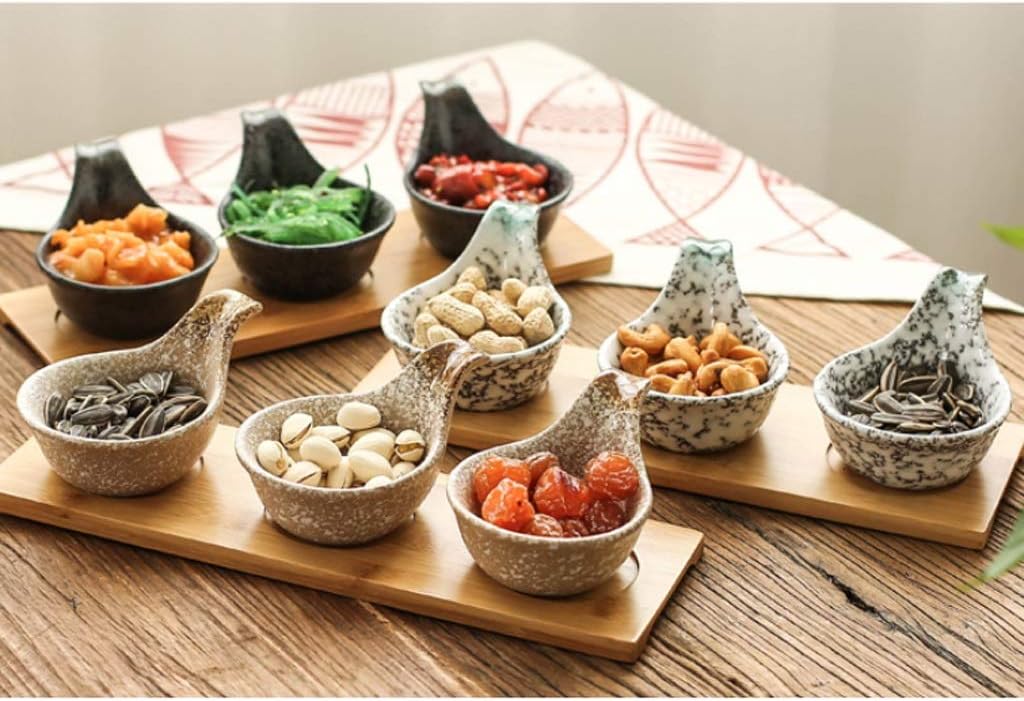GeRRiT Snack Serving Dishes Creative Multipurpose Ceramic Sauce Dish Seasoning Dishes Sushi Dipping Bowl Appetizer Plates Serving Dish Saucers Bowl Dessert Dishes