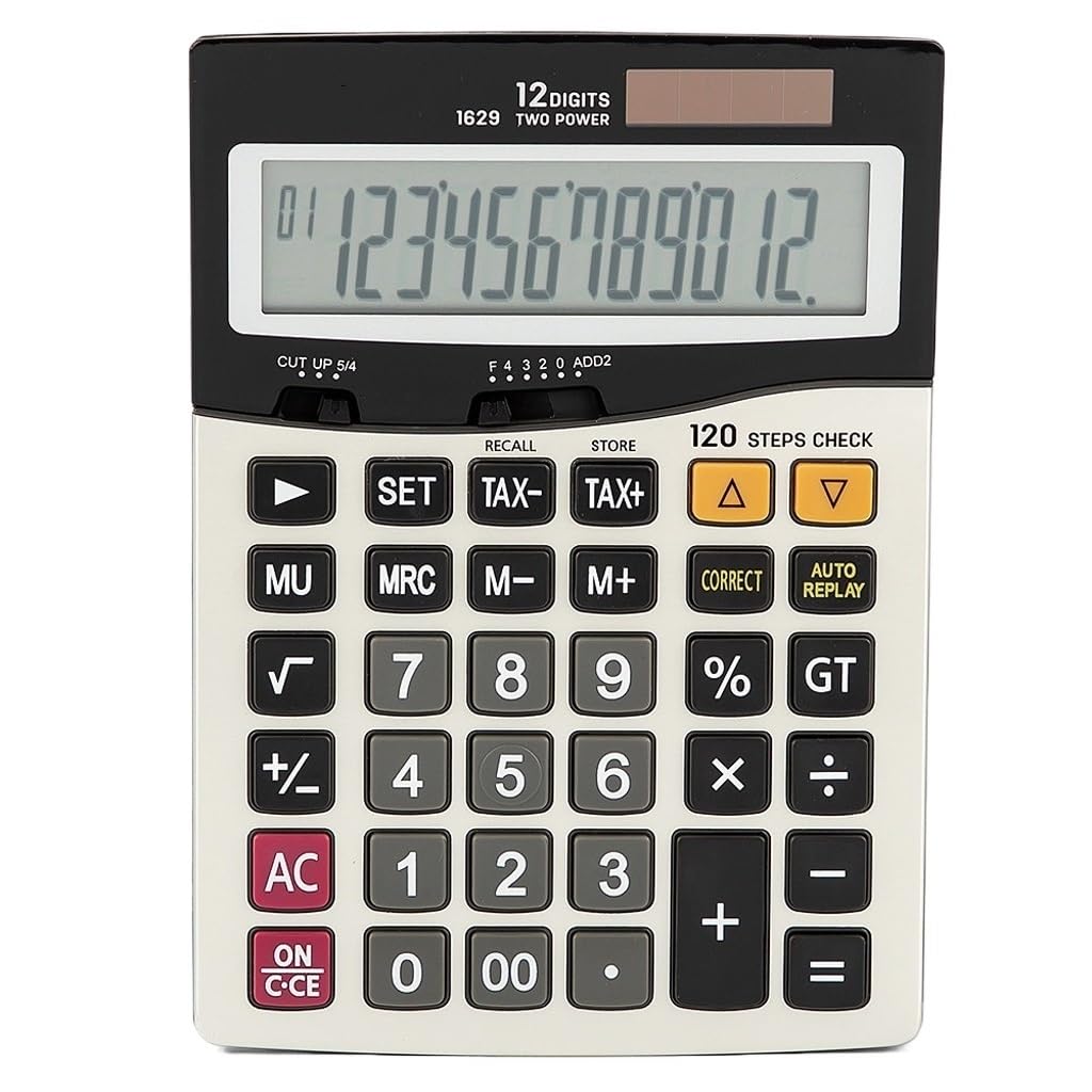 Calculadora programador JFDBGU de 12 dígitos con función de impuestos y doble alimentación solar