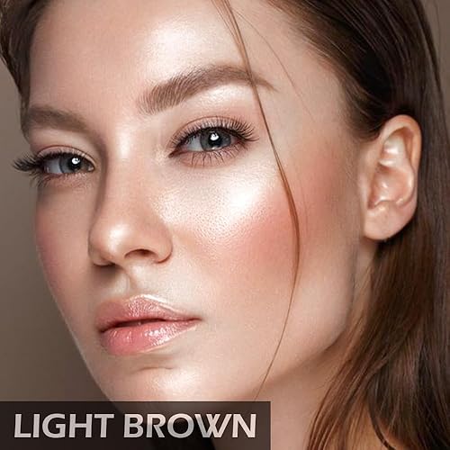 Miniatura 2 de Kaely Juego de 2 lápices de cejas, lápices de cejas de doble extremo para mujer, lápiz de maquillaje de cejas impermeable con cepillo para cejas,