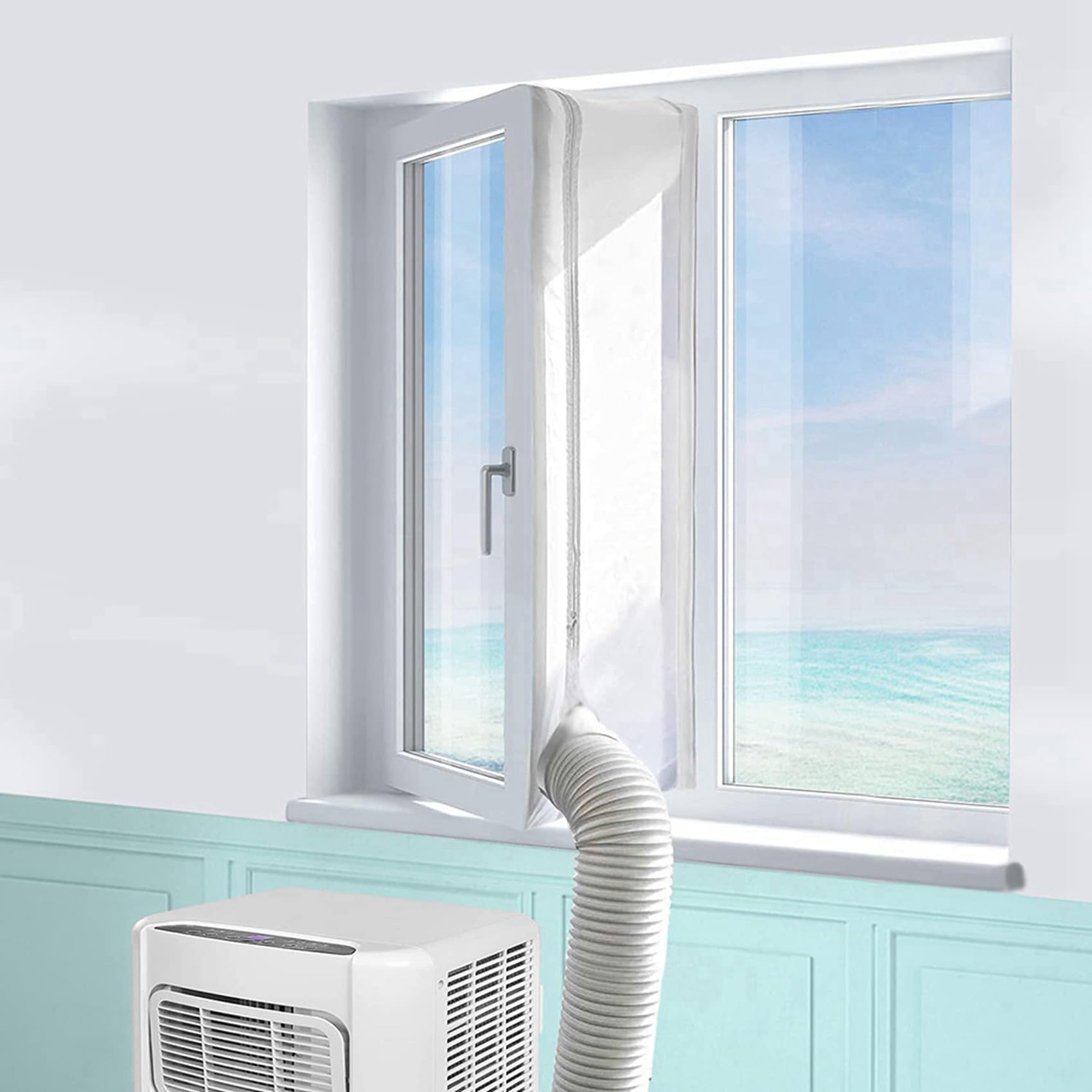 5 x guarnizione per finestra climatizzatore, guarnizione per finestra per condizionatore portatile e asciugacapelli, funzione, guardie di scambio d'aria, 400 cm