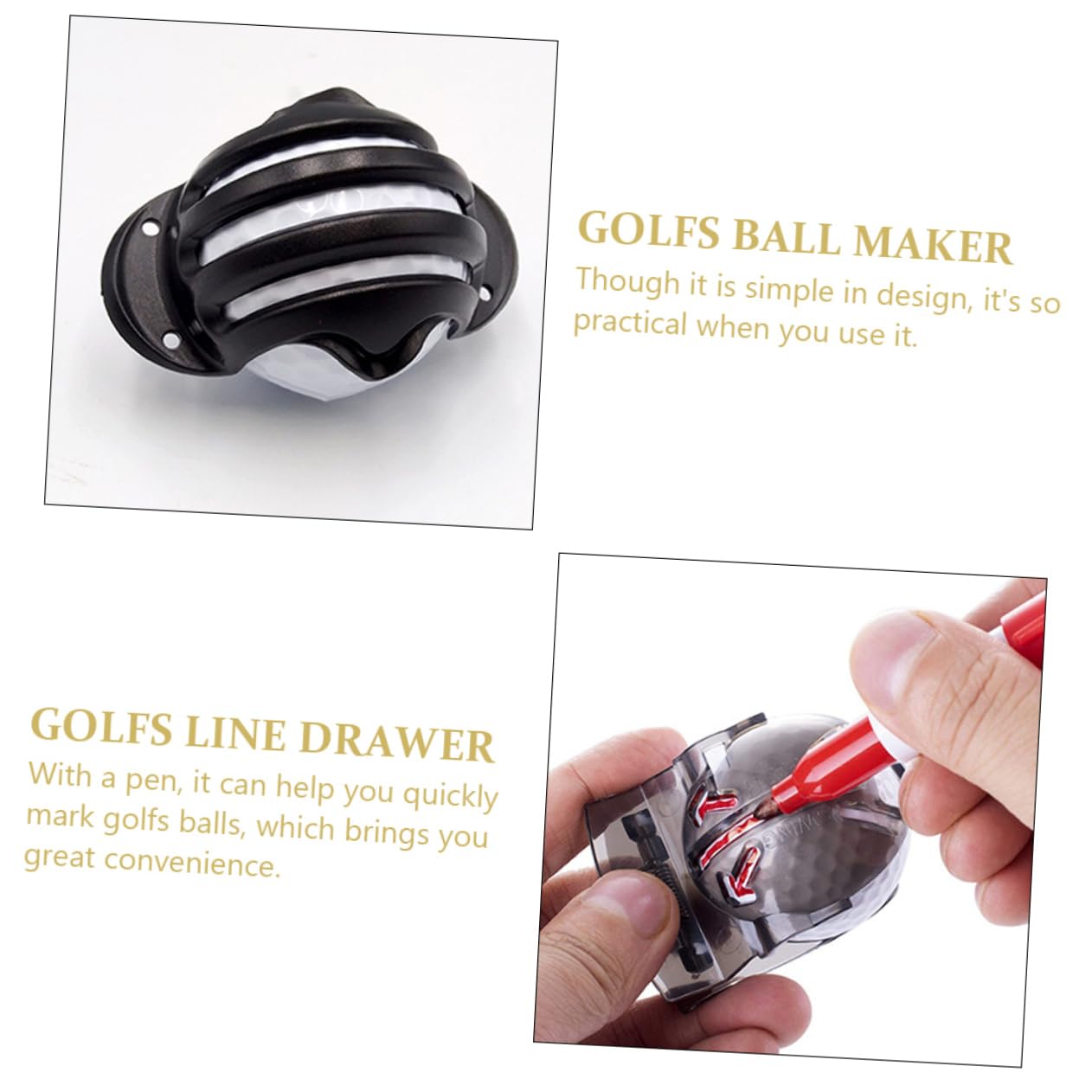 TOYANDONA Zeilenzeichnung Set Linienmarkierung Markierungsgolf Golfmarker Strichzeichnungsmarker Werkzeug Golflinie Schublade Golfmarkierungsstift Golfzubehör Abs Zufällige Farbe