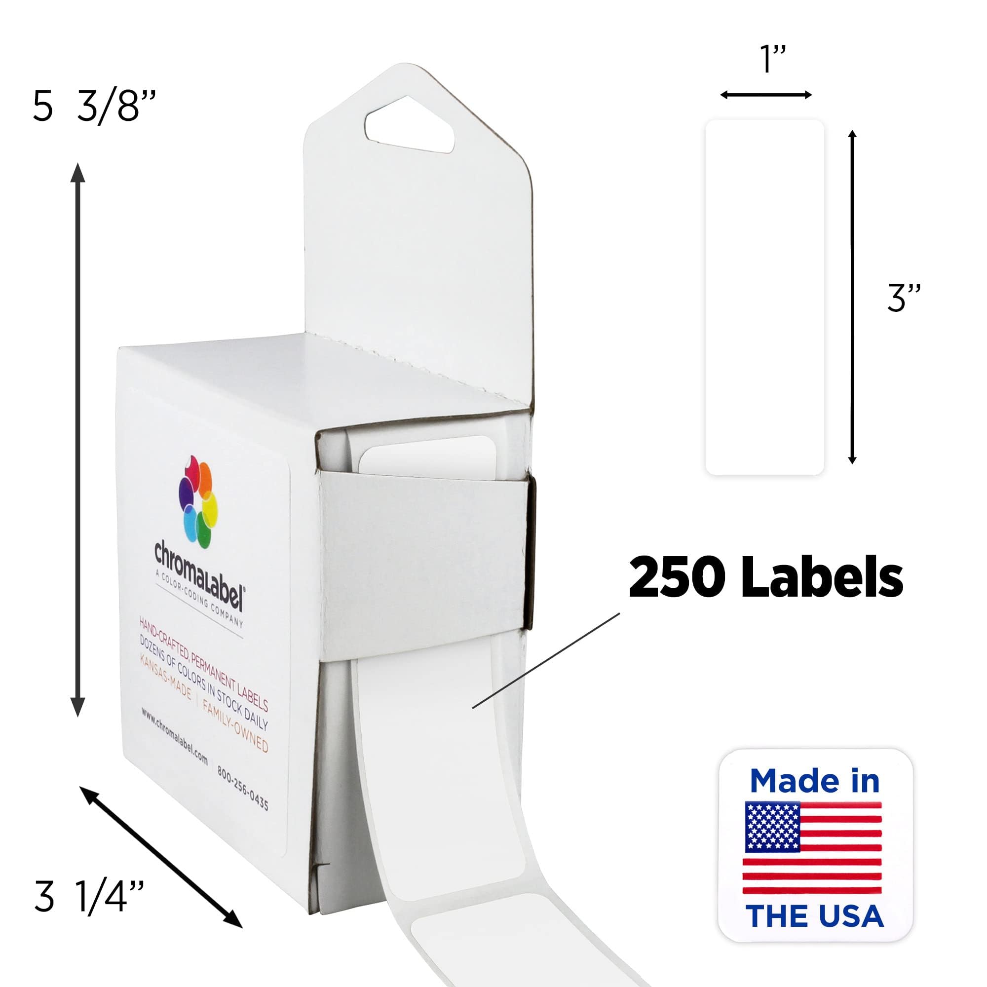 Labels For Folders ChromaLabel 1x3 Inch Rectangle Labels - 250 ...