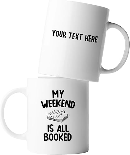 Miniatura 9 de My Weekend Is All Booked Librarian Book Lover Taza de café de 11 oz para lector de lectura Biblioteca de Ciencias para estudiantes de cerámica,