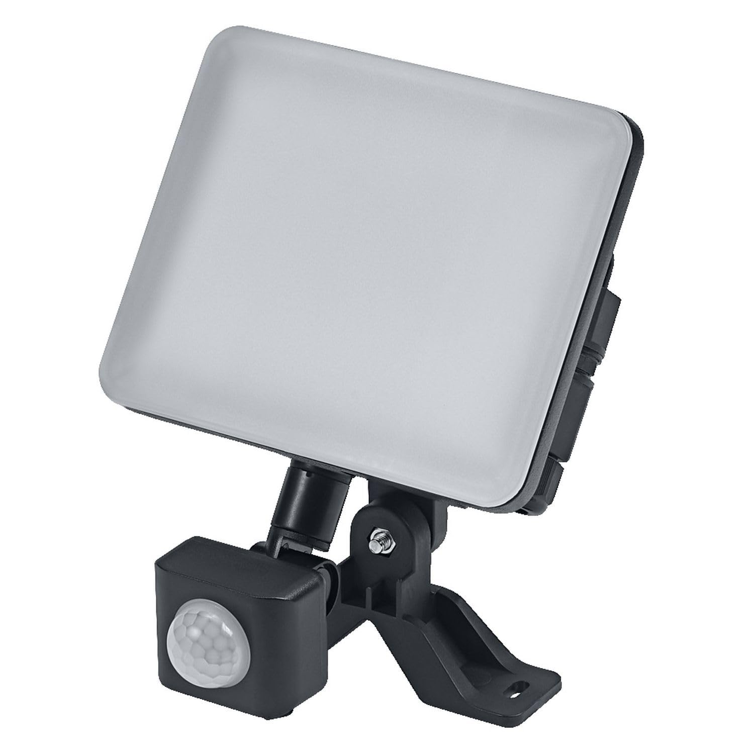 Licht-Erlebnisse LED Außenstrahler mit Bewegungsmelder Aluminium Schwarz 4000 K IP44 Außen modern Fassade Einfahrt Hof Garage B:13.1 cm Spot Haus