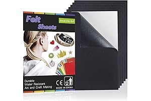 Caydo Black Felt Sheets with Adhesive Backing, 6 Pack
