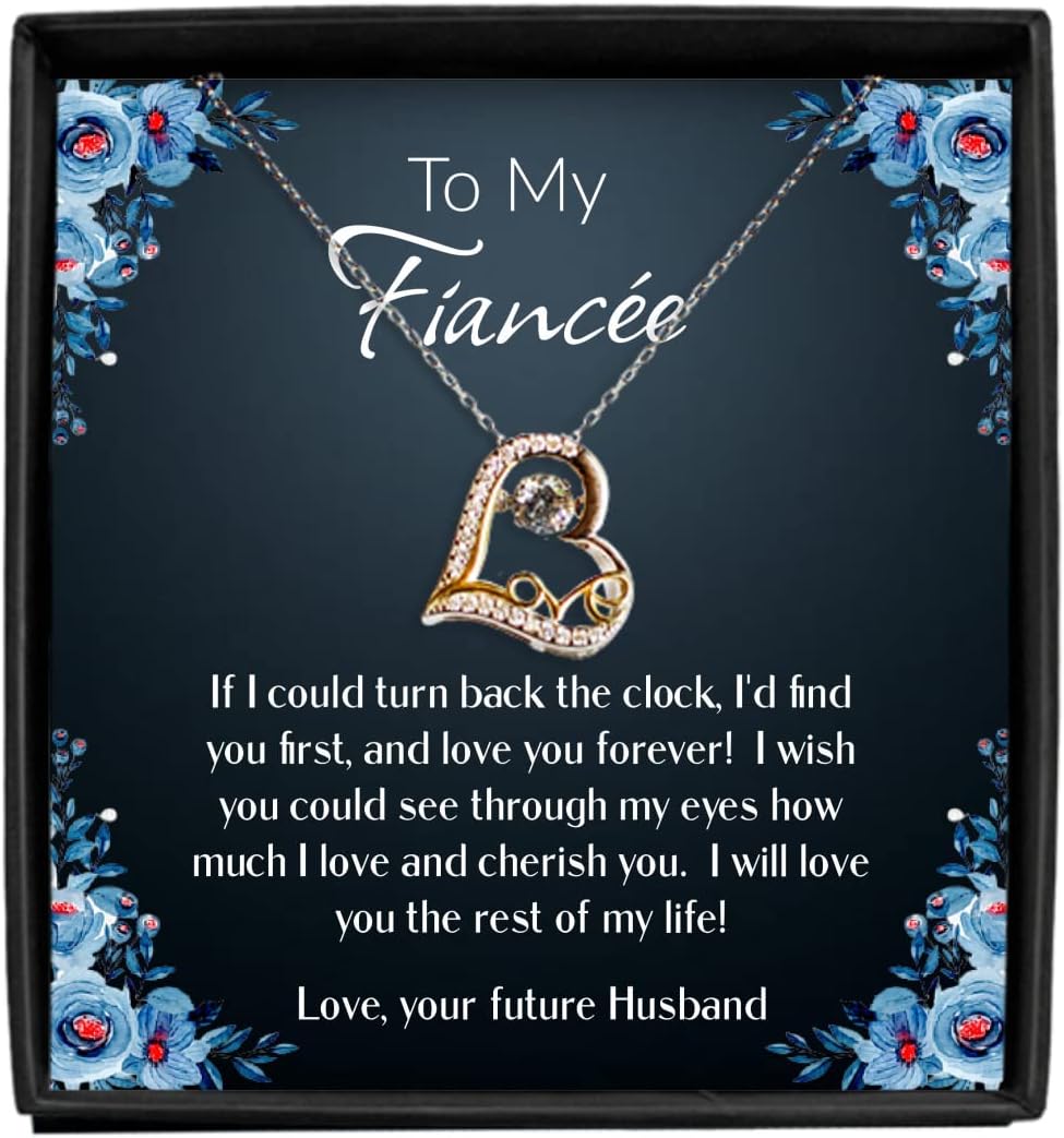 To My Fiancée Fiance Necklace for Her, Engagement Gift Ideas For Future Wife to be, Sentimental For Bride From Groom, Soulmate Birthday Ideas for Women Getting Married Keepsake, Valentine's Day Fiancé