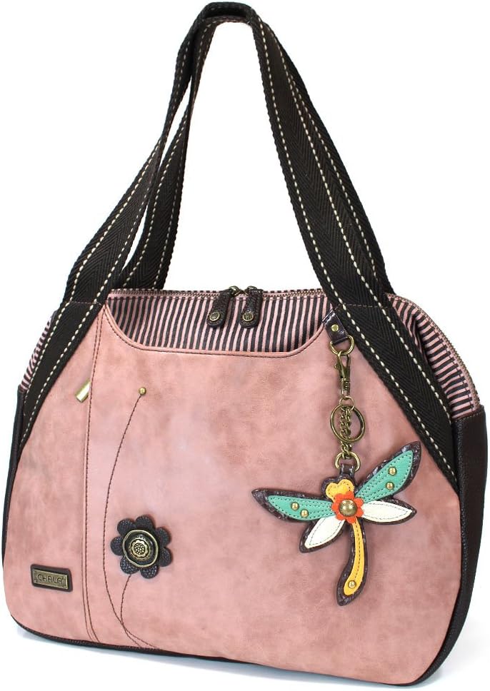 Handbags Dust Rose Shoulder Purse Tote Bag with Key Fob/ Coin Purse