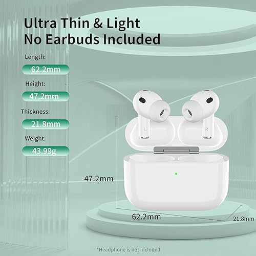 Miniatura 7 de Funda de carga inalámbrica compatible con AirPods Pro 3, puerto USB-C Airpods Pro 3, funda de carga de repuesto, sin auriculares