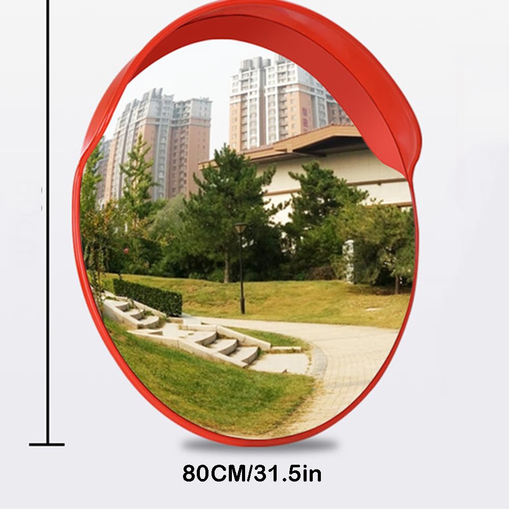 Mirror De Entrada Convexa, Espejo De Seguridad del Tráfico, Espejo De Seguridad Interior Y Exterior, Espejo De Seguridad Parabólico De Punto Ciego, Garaje, Almacén, Comercial,80cm